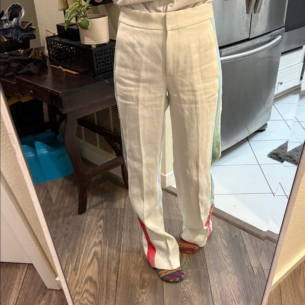 J Crew Collection Snakeskin Stripe Trouser Size 0 WHITE 59181 $795 - Picture 3 of 14